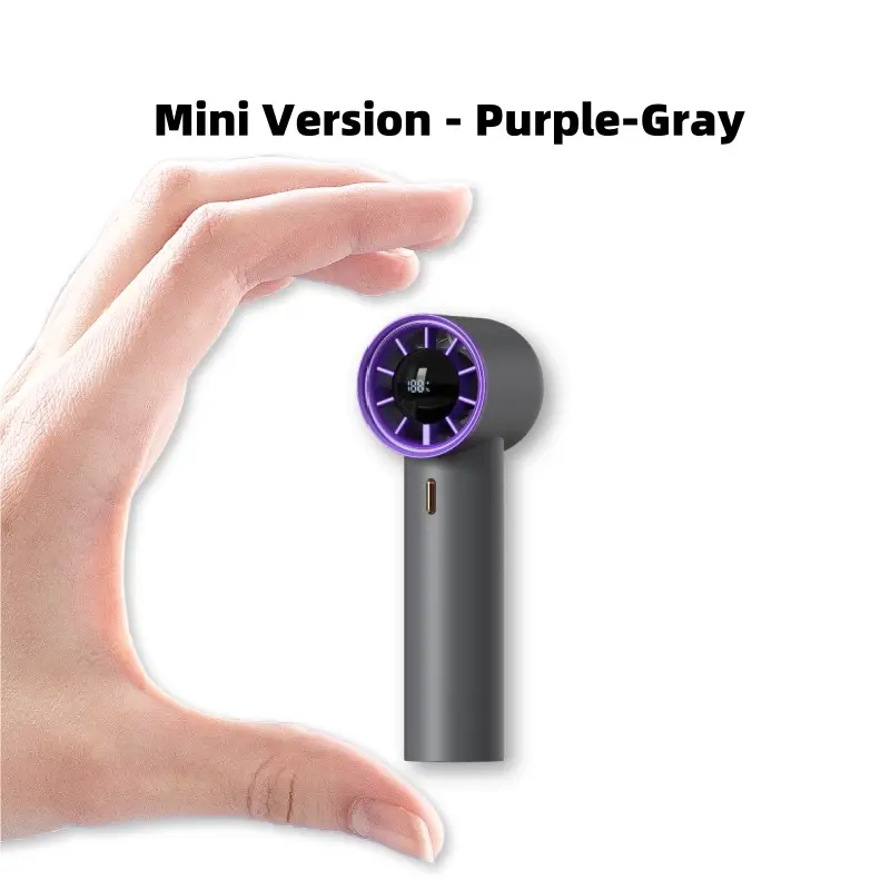 HomeTem Mini Handheld Fan with LED Display-5 Gear Wind,Powerful Wind,USB Rechargeable