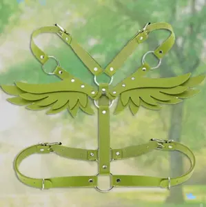 Neon Green Fairycore Wings Harness