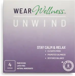 Unwind Film Patches - Topical Patches for Relaxation and Calm - Patch with Ashwagandha, Rhodiola, and GABA - Natural Support for Mind & Body - Long-Lasting Effect - 4 Pack Evening