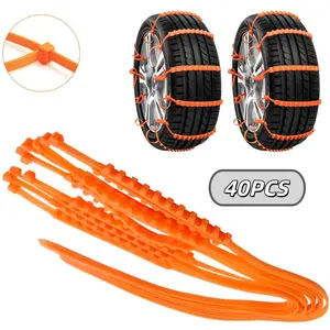 40-Pack Snow Tire Chains - Anti-Skid Wheel Belts for Cars, Trucks & SUVs, Reliable Traction for Winter Road Safety