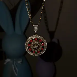 Spinning Roulette pendant and chain