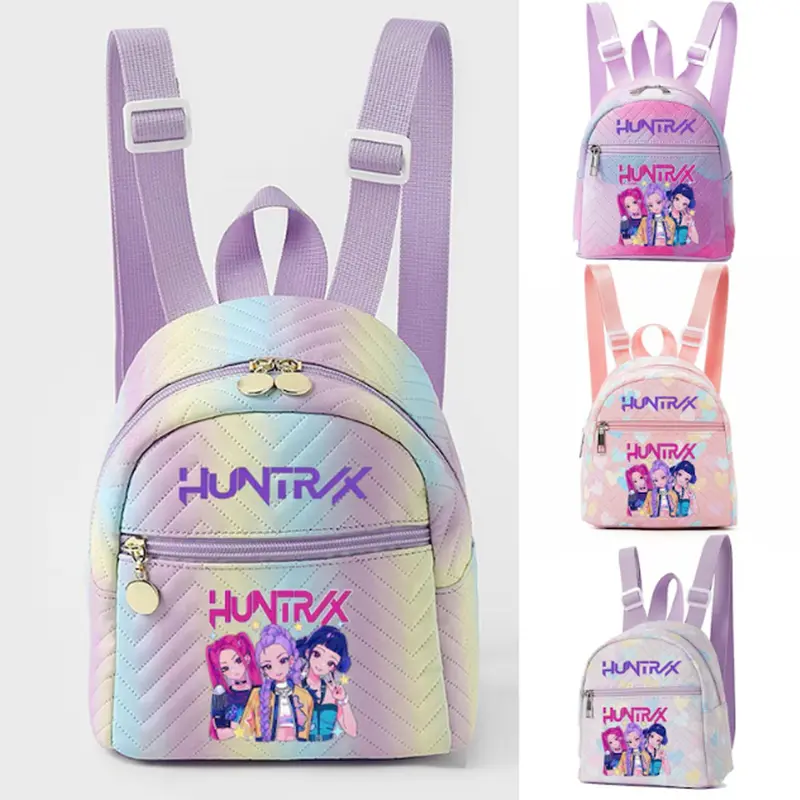 Huntrax Kpop Devil Hunter Anime Backpack Cute Mini Women's Backpack Kpop Fan Gift Hunterx Style Backpack Suitable for Concerts and School Beautiful Kawaii School Bag