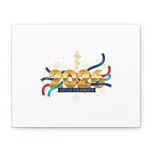 2026 Countdown Canvas | NYE Decor, Champagne Sparkle Stretched Canvas