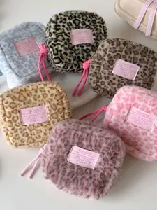 Leopard Print Makeup Bag, Cosmetic Bag, High-Quality Data Cable Earphone Case, Student Portable Sanitary Napkin Storage, Perfect Gift for Mother's Day