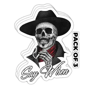 Holiday Skull Sticker - 3 Pcs Waterproof Removable Decal for Home, Car, Laptop