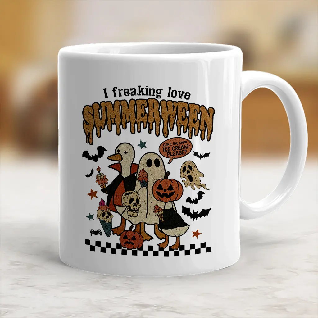 Stylish Ceramic Summerween Goose Beverage Cup, Funny Halloween Drink Mug - scs12962