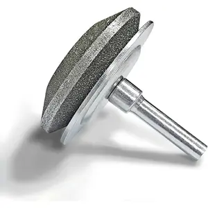 Diamond Lawn Mower Blade Sharpener, All-Metal Construction, for Any Power Hand Drill (100 Grit)