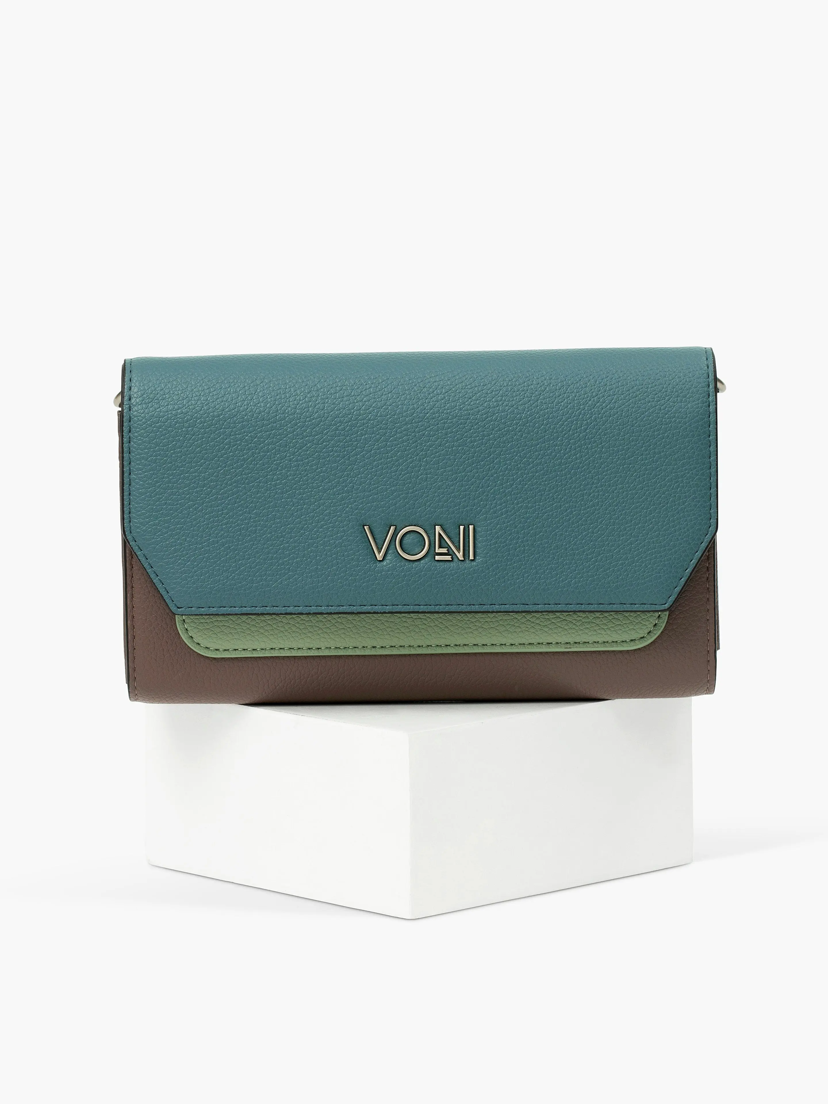 Brittany Color Block Wallet - Teal