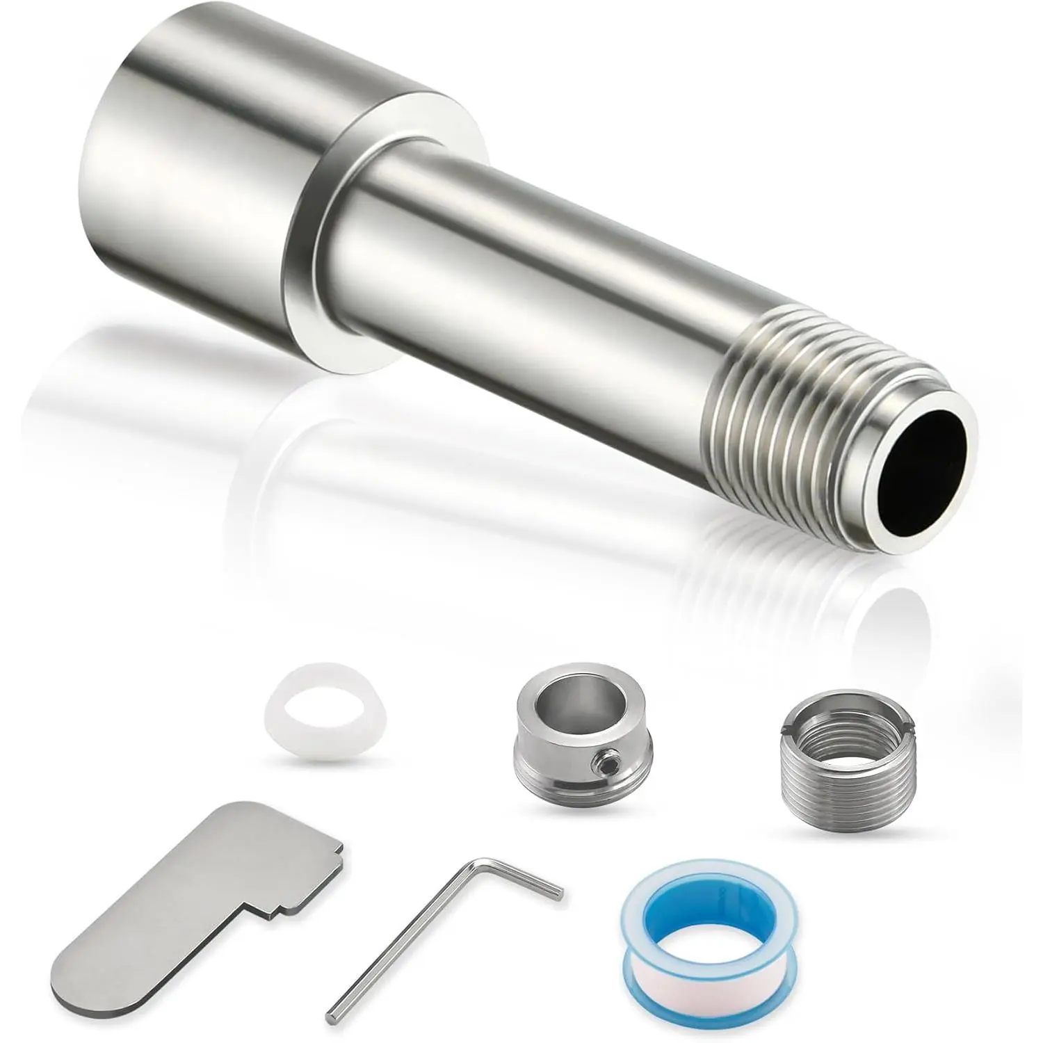 304 Stainless Steel Lead-Free Tub Spout Adapter - Fits 3/4" IPS, 1/2" IPS Pipes & 1/2" Copper Pipe, Durable Kit for Diverter & Non-Diverter Types, Easy Installation, Lead-Free Material