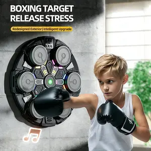Smart Music Boxing Training Machine with Boxing Gloves, Smart Boxing Trainers, Ready to Train, Universal for Adults & Kids, LED Display with Real-Time Punch Data Feedback, Bluetooth Music Rhythm Sync, Wall-Mountable Space-Saving Design for Home & Gym Use