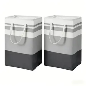 2 Pack Large Laundry Basket 75L Capacity Collapsible Clothes Hamper with Reinforced Handles Portable Storage Bag for Laundry Room Organization Master Bedroom Closet Decor Modern Gray Aesthetic Home Essentials Space Saving Storage for Dorms 2026