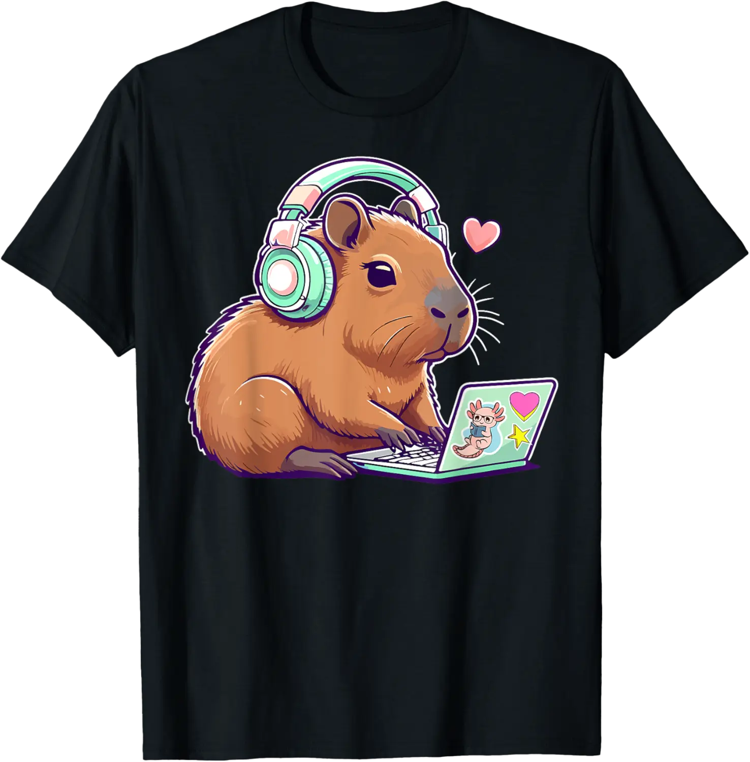 Cute Capybara Lover Kawaii Capybara Graphic Geek Girl Coding T-Shirt - Lydiagarcia Shop 75B0DJL5BKD9