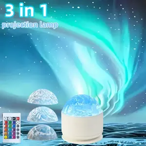 3-in-1 Aurora Projector Lamp with Remote Control, 16 Color Changing LED Lights, USB Powered, Adjustable Brightness, for Galaxy Design for Bedroom Decor and Gifts, Bedroom Decor Light, Led Home Decor