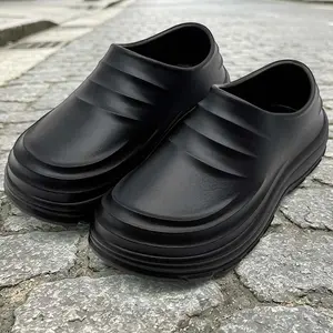 Lumubby Mens Work Mules - Non-Slip Oil Resistant Chef Shoes for Women, Waterproof EVA Clogs for Nurses & Kitchen, Wide Toe Comfort Slippers