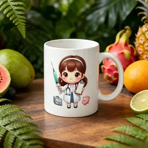 11oz Cartoon Medical Ceramic Mug - Future Doc Vibes, Nurse & Medical Student Essential Kitchen Drinkware