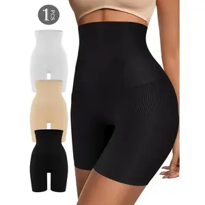 QUASTI Women’s High Waisted Seamless Shaping Shorts, Soft Breathable Full Coverage Slip Shorts with Smoothing Support for Everyday Comfort Black Fit