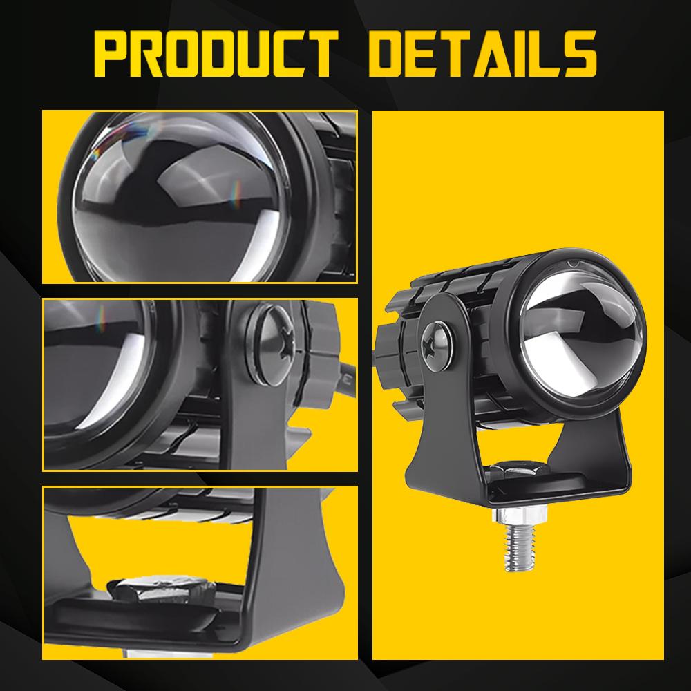 2x LED Motorcycle Spot Light Headlight Driving Fog Auxiliary Lamp Yellow White 2x LED Motorcycle Spot Light Headlight Driving Fog Auxiliary Lamp Yellow White