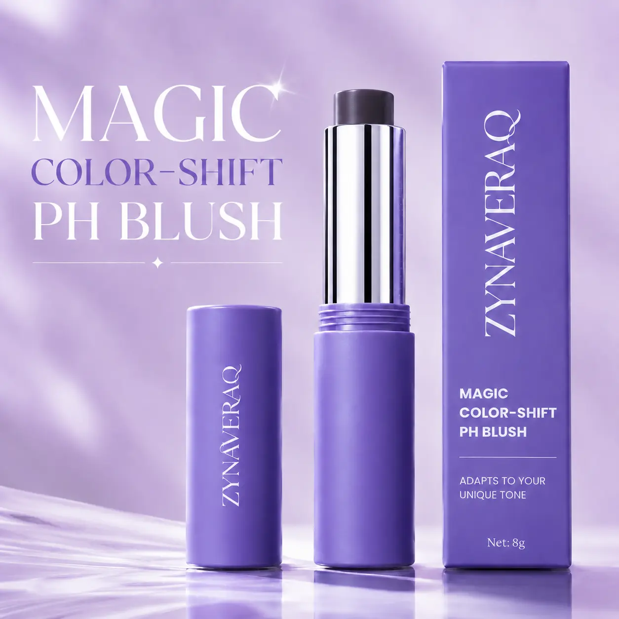 Magic Color-Shift PH Blush Moisturizing Long Lasting Lightweight Blush Stick Easy Blend Natural Pink Cheeks for Daily Commute Date Perfect Makeup 8g