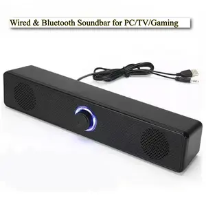 High-Clarity Stereo Subwoofer Soundbar, Durable Wireless & Wired Portable Speaker with Aux Input, USB-Powered for TV, Computer, Mobile Gaming Audio System
