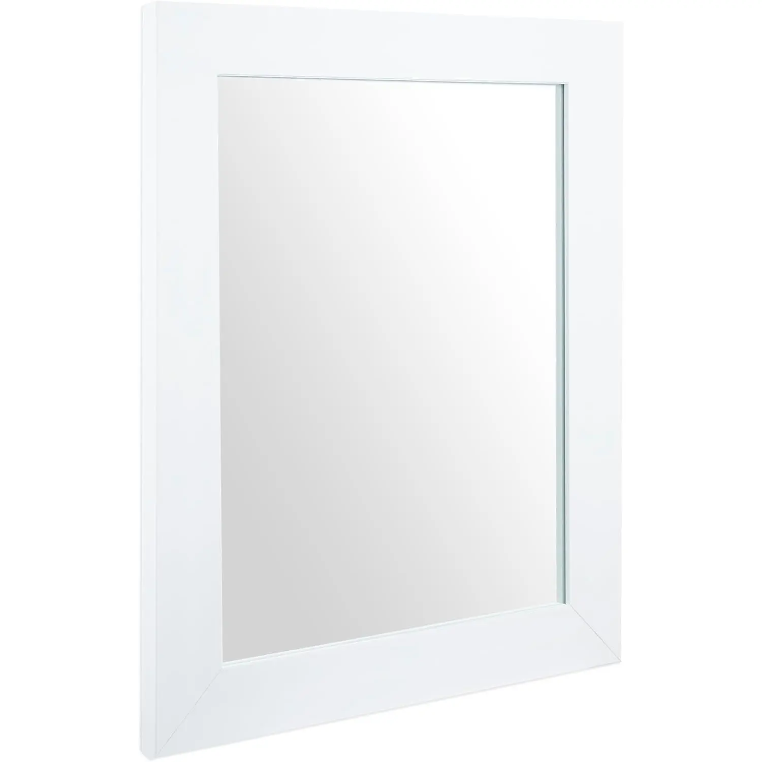 16x12 in Rectangle Wall Mount Synthetic Floating Glass Wall Mirror - Polystyrene Frame Rectangular Vanity Decor with Hanging Design for Entryway, Bedroom