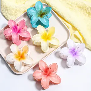 Claw Hair Clips Mini Fengpin Plumeria Flower Hair Clip Hair Bun Claw Clip Shark Clip Large Size for Thick Hair Hot-Selling Accessory Hair Claws Set