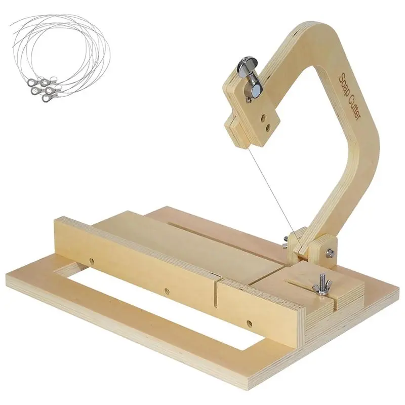 Wooden Soap Cutter for Soap Making Supplies Adjustable Wire Cutting Handmade Soap, Butter, Cake, Bread, Candles, Cheese