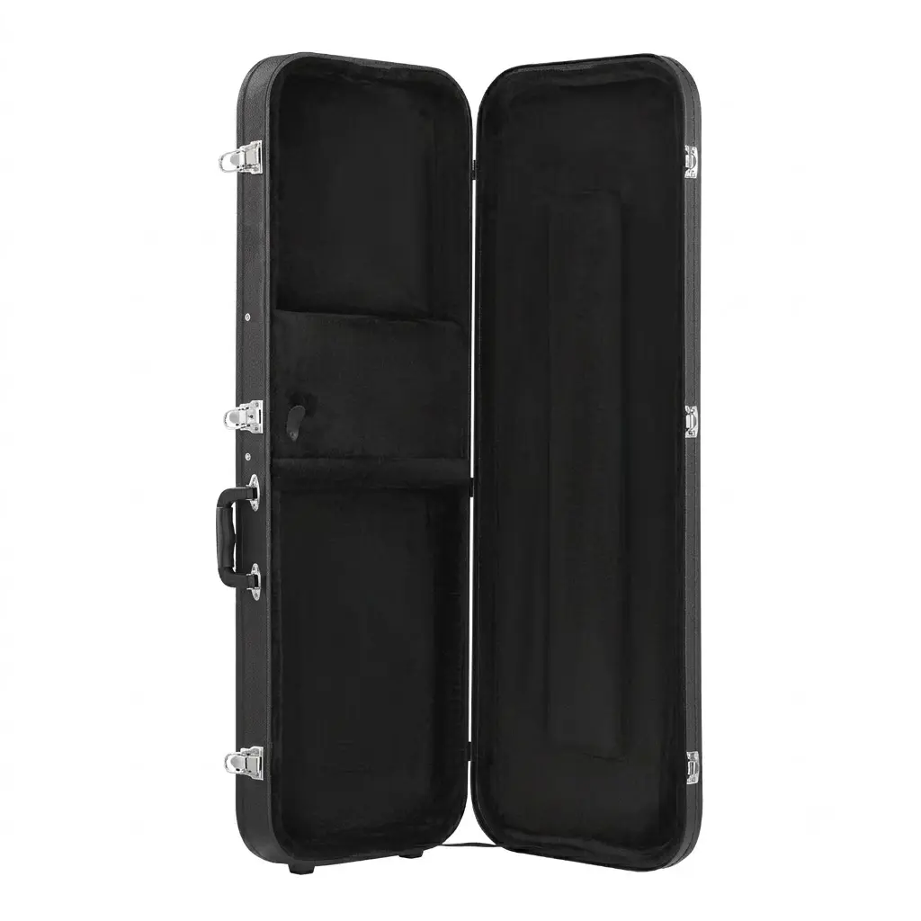 43.11" Rectangular Electric Guitar Hard Case – Water-Resistant Hardshell with Lock & Soft Lining, Black