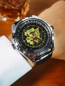 1pc Fashion Business Automatic Mechanical Watch for Men Luminous Hands Pilot Mens Watches Top Brand Luxury Leather Strap Sports Wristwatches