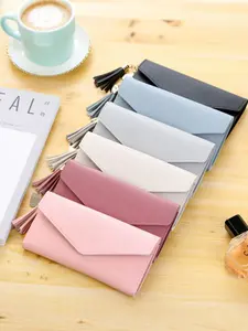 1PC Personalized  Women's Card Holder, PU Leather Zipper Card Holder For Women Small Zip Mini Wallet Coin Purse Letter Portable, Multifunction, Versatile,  Heart Shaped Tassel Wallet, Customized Wallets & Card Cases, Bridesmaid Gift,Newlywed Gift, Perfect
