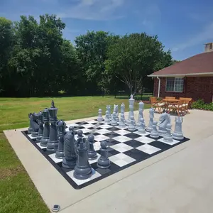 MegaChess 48 Inch Perfect Chess Set | Light & Dark Gray