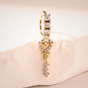 Romantic Heart Nose Ring – Sparkling CZ Gold Nose Jewelry for Valentine’s & Daily Wear