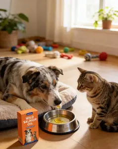 OURCARES Pet Salmon Oil for Dogs & Cats - High-Quality Omega-3 & Omega-6 Supplement for Smooth Shiny Coat & Joint Health