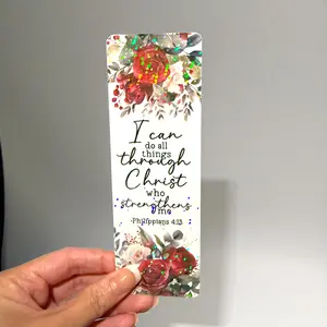 Philippians 4:13 Christian Bookmark with Holographic Finish Featuring I Can Do All Things Through Christ reading bookmark