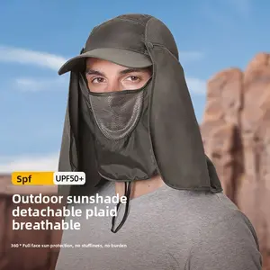 Sun hat for cyclists and students, fisherman's hat, sun hat, sun protection hat, fishing hat, head cover for bed, universal style, summer face protection, neck protection, UV protection, travel hat, detachable, easy to store and fold, quick-drying hat