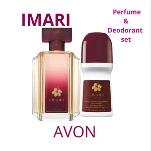 Avon Imari Original 1.7 oz Perfume Set with Cream Alluring Bergamot Jasmine Amber Scent for Mysterious Sensuality