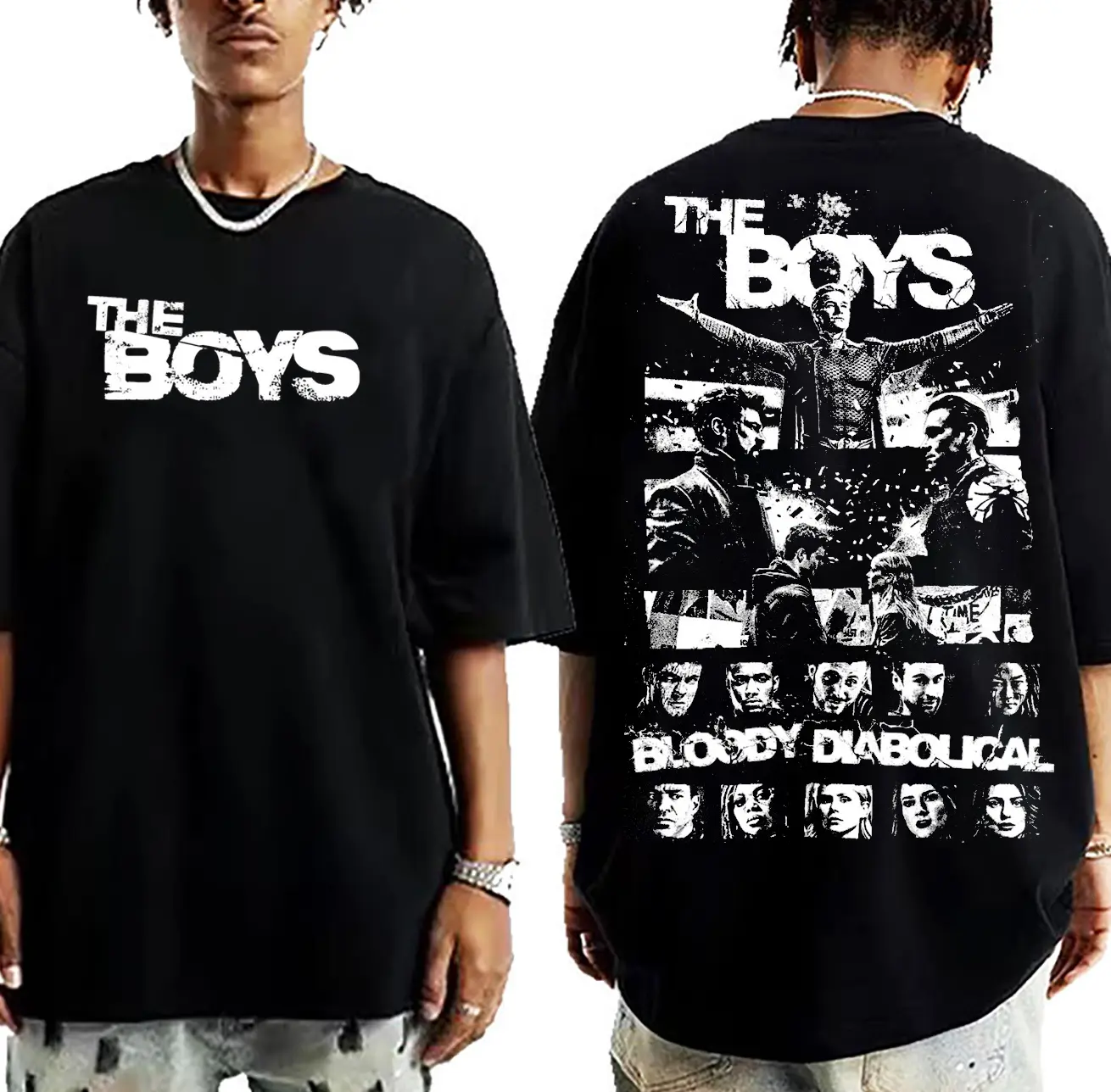 Women's Short-Sleeve Crew Neck Cotton Graphic T-Shirt - The Boys Billy Butcher Digital Print, Casual Fitted Streetwear Clothes, Plus Size Up to 4XL, 2XL, 3XL