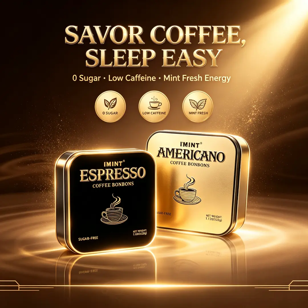 I'MINT Sugar Free Coffee Hard Candy Mints with Caffeine & Xylitol, Instant Energy & Focus Pick Me Up, Fresh Breath, 7 Cal No Jitters, for Office Work Study Driving Road Trips Travel Workout On the Go, Gluten Free No Aspartame No Artificial Colors