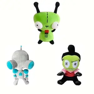 28cm Alien ET 3D Eyes Green Invader ZIM GIR Dog Plush Figure Toy Soft Stuffed Collectible Toy Christmas Gift Toys for Children