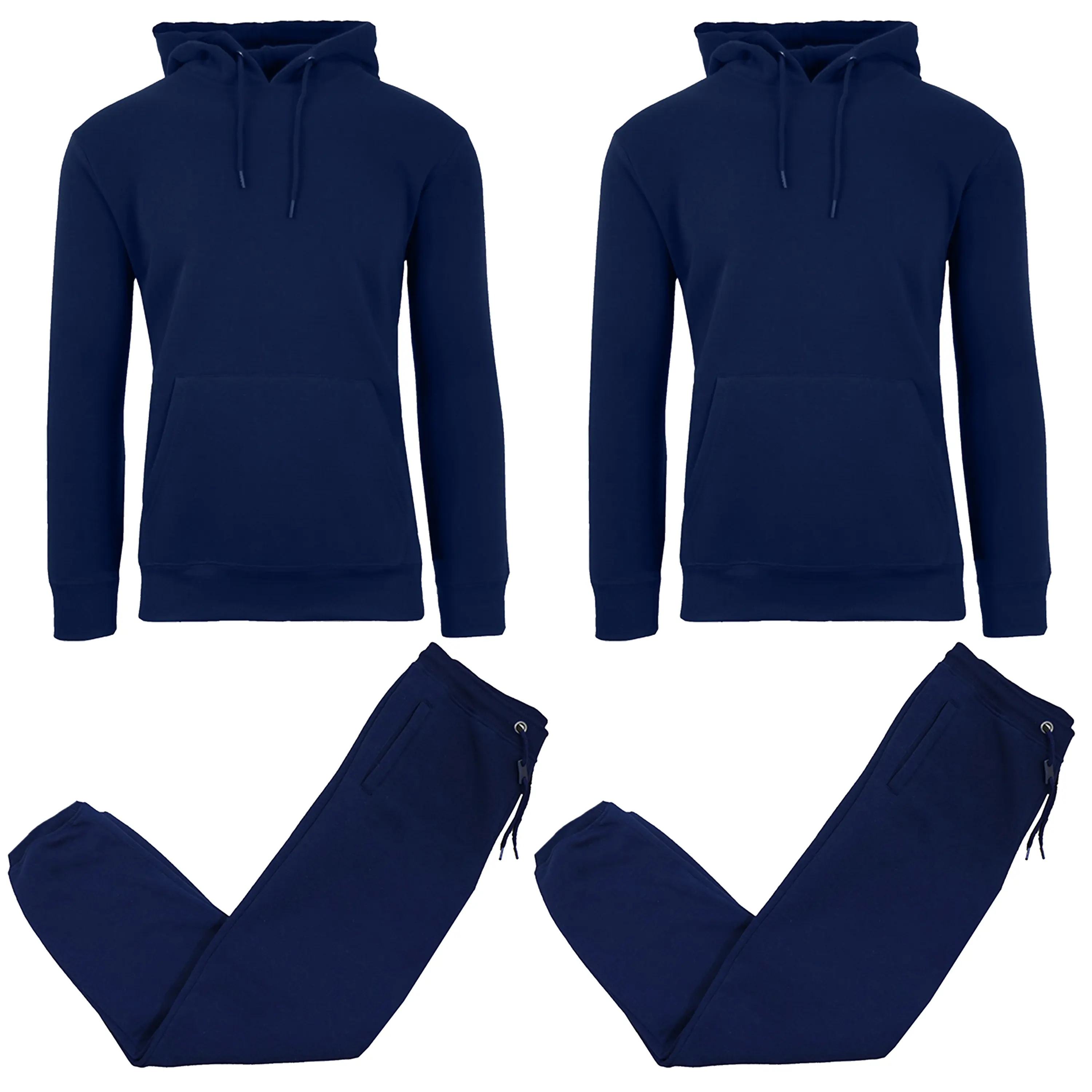 (Pullover Fleece Zip Pockets) Navy & Navy