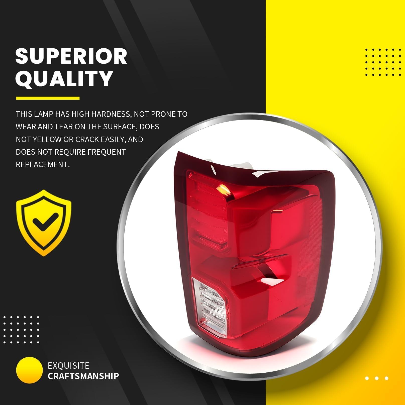 Nakkaa Fit For 2016-2018 Chevy Silverado 1500 High Country LTZ LED Taillights ,LED Tail Light Assembly, Driver or Passenger Side, Direct Replacement