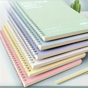 Set of 6 A5 Spiral Bound Notebooks, Lined Notepads for Notes, Blank Journals for English Vocabulary Practice, Durable Plastic Cover and Paper for Academic Use, Office Stationery Supplies, Workbook Journal