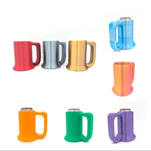 3D Printed 12 oz Stein Mug- Made for soda or beer cans. Acts as a portable coaster, keeps hands warm, and drink cold!