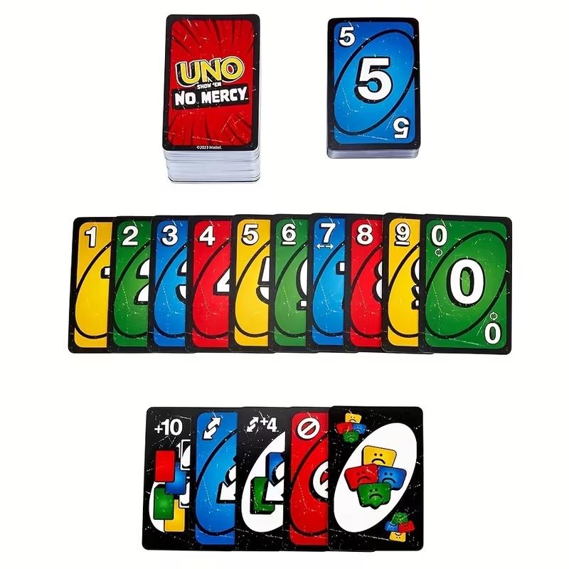 Uno No Mercy Special Edition Card Game, Perfect for Party Icebreaker, Competitive Fun for Adults & Teens, Classic Uno for Collectors, Card Deck, Numbered Cards