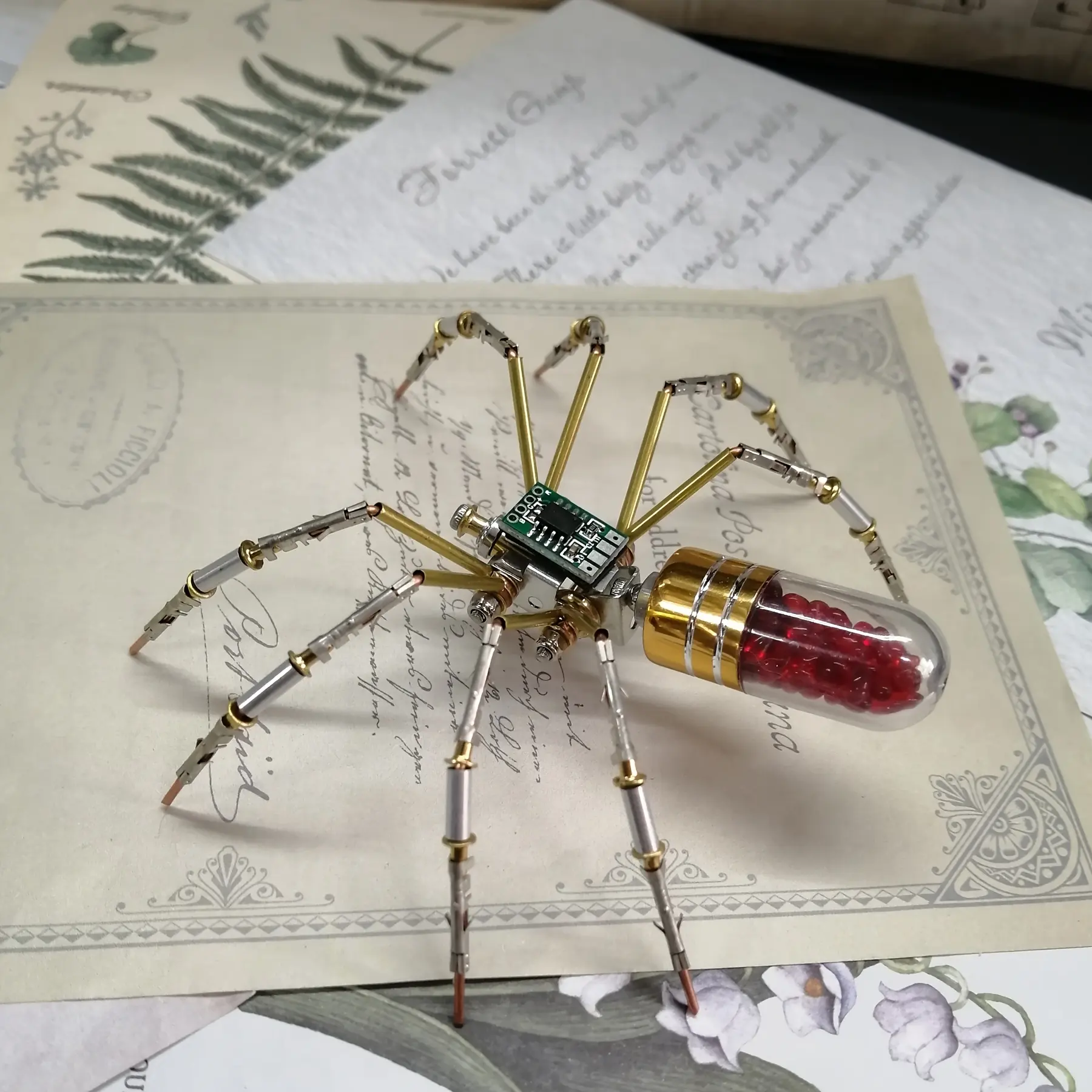 3D Metal Punk Style Assembly Model Kit, Small Spider 7 Wholesale, High Difficulty Metal Puzzles, DIY Craft, Desk Decoration, Gift for Men