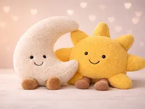 Jellycat Adorable Sun & Moon Plush Set ️ Soft Kawaii Stuffed Toys | Cozy Gift for Couples, Kids