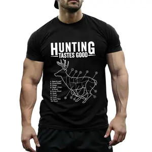Deer Hunting Whitetail Buck Meat Cut Chart Funny Hunter T- Shirt