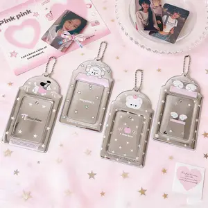 3-Inch Shiny Heart Pendant Card Holder for Students, Cute Display Wallet for Public Transport Cards, Ideal for Star Chasing