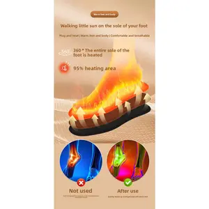 USB heating insole winter charging heating electric heating insole thickened and velvet
