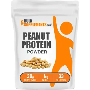 BulkSupplements - Peanut Protein Powder - Energy Boost - Muscle Growth and Repair - 1kg - 30g per Serving