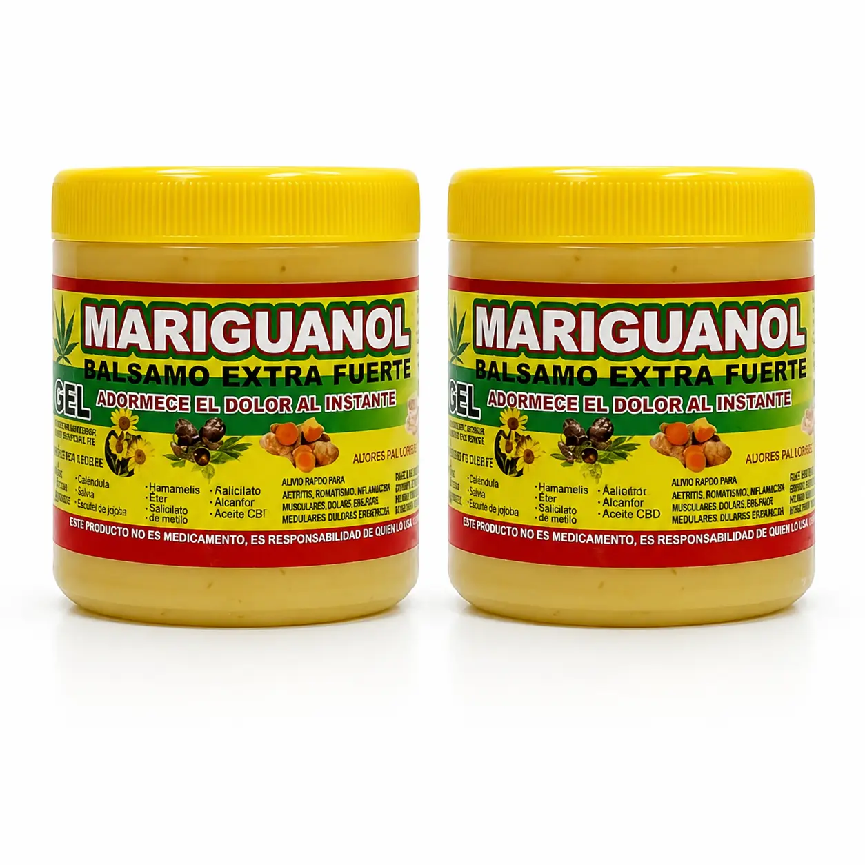 (2 Pack) Mariguanol Extra Strength Balm 125g Fast Acting Muscle Joint Relief Uso Externo for Pain Relief Uso Externo para Dolor